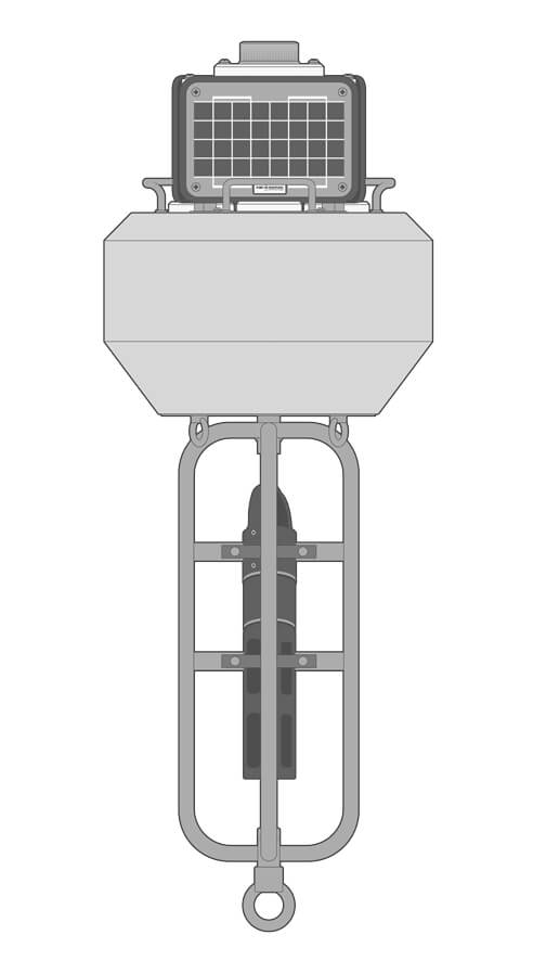 A NexSens CB-75 equipped with a LED beacon and a YSI EXO3s sonde.